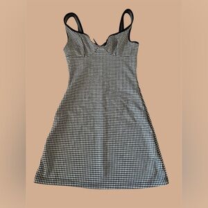 SHEIN Black and White Houndstooth Mini Dress, size S